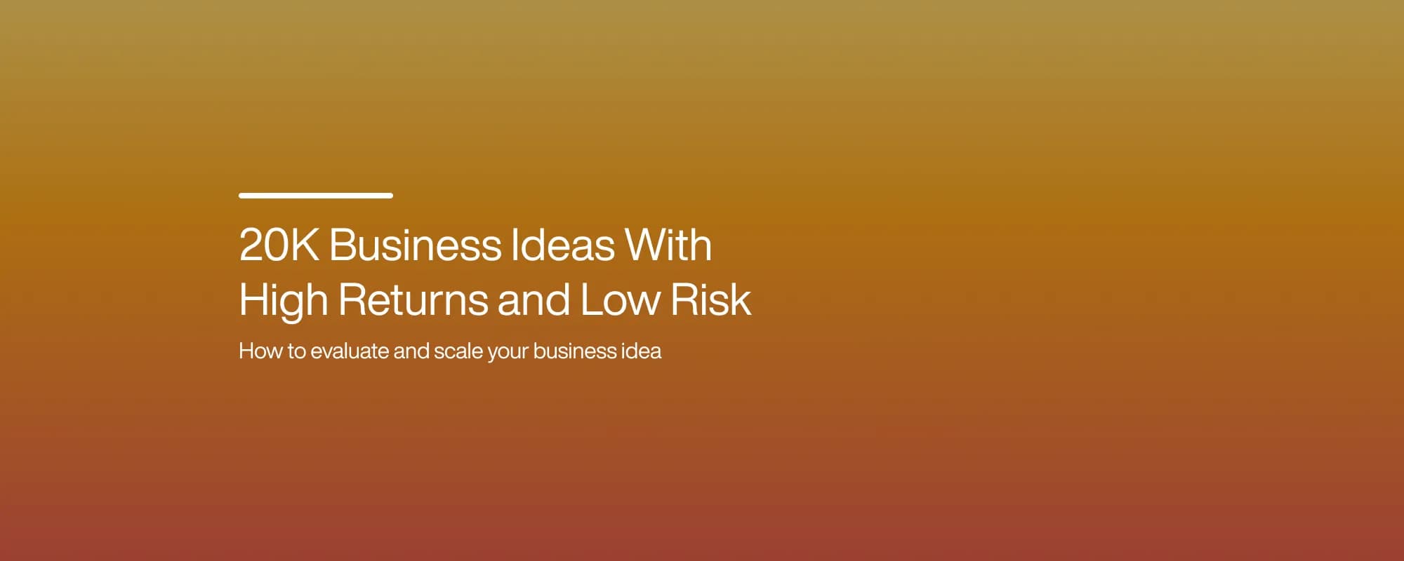 Cover image for 20K Business Ideas With High Returns and Low Risk