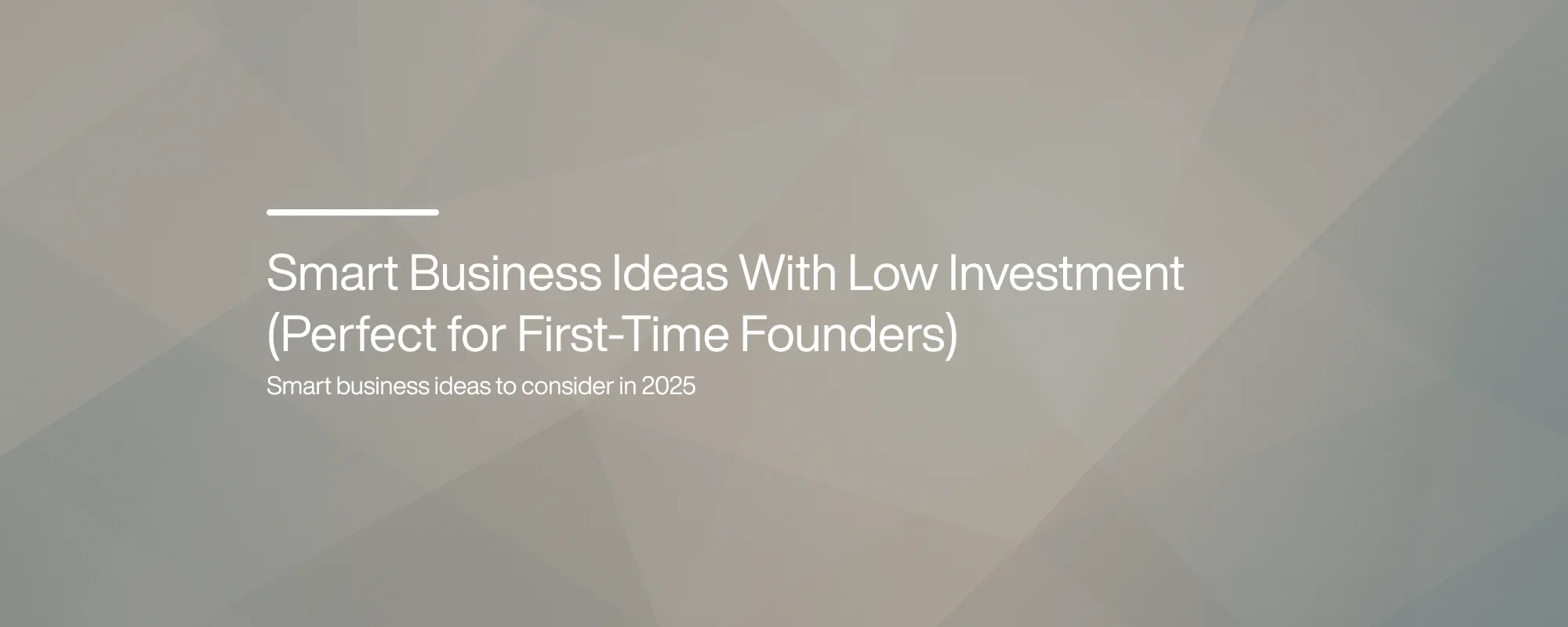 Cover image for Smart Business Ideas With Low Investment (Perfect for First-Time Founders)