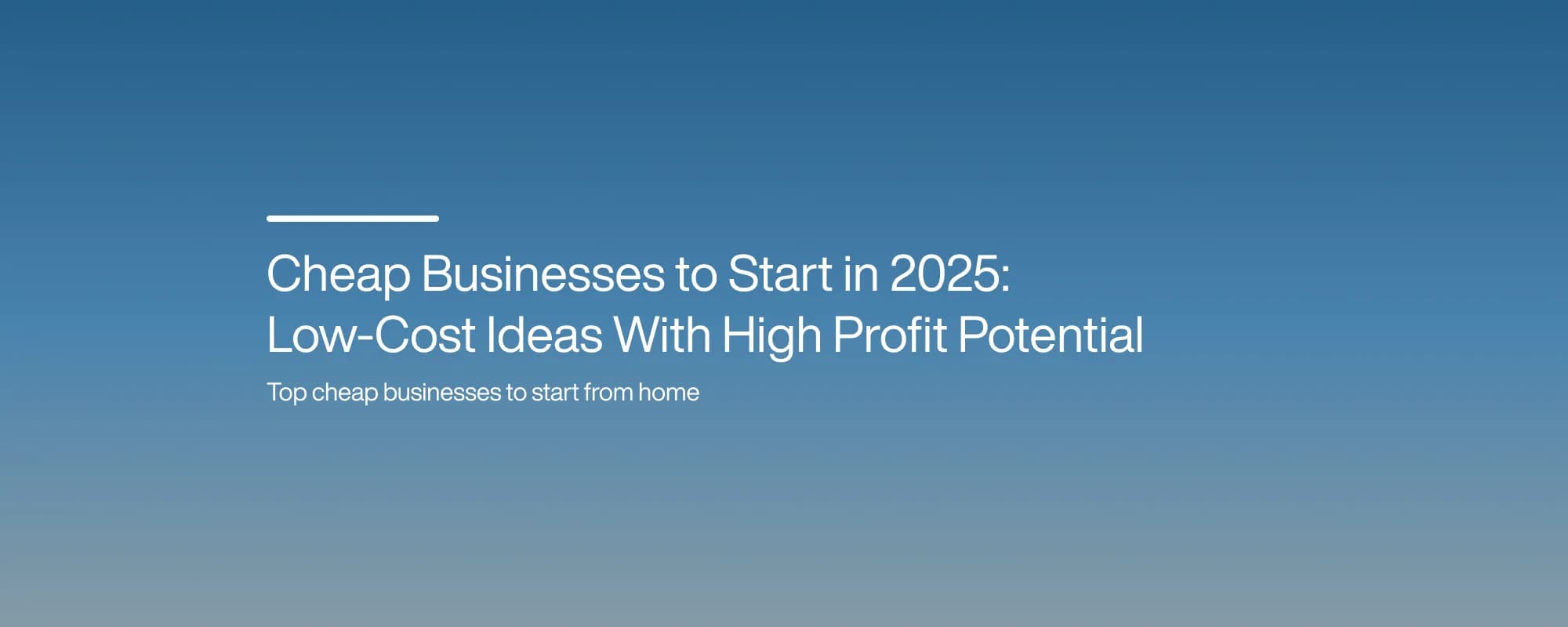 Cover image for Cheap Businesses to Start in 2025: Low-Cost Ideas With High Profit Potential