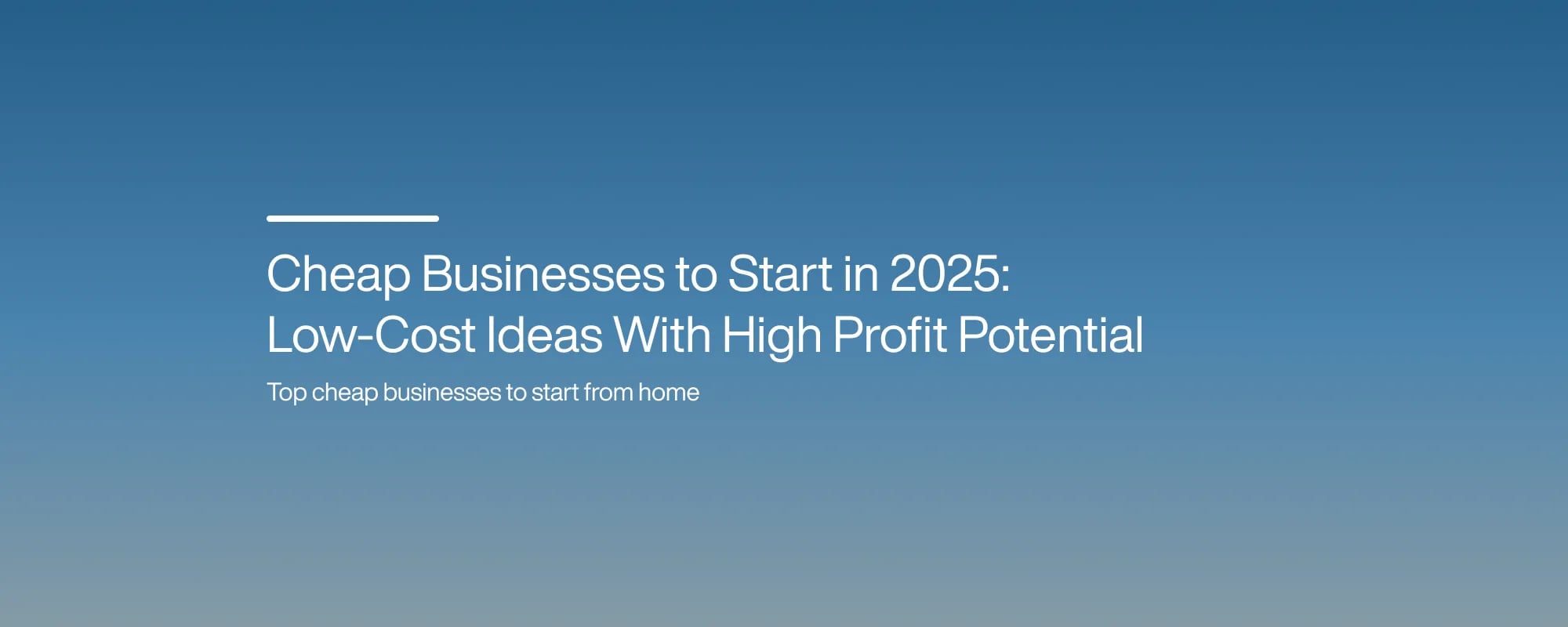 Cheap Businesses to Start in 2025: Low-Cost Ideas With High Profit Potential