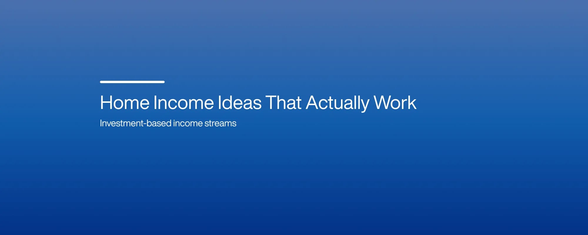 Home Income Ideas That Actually Work