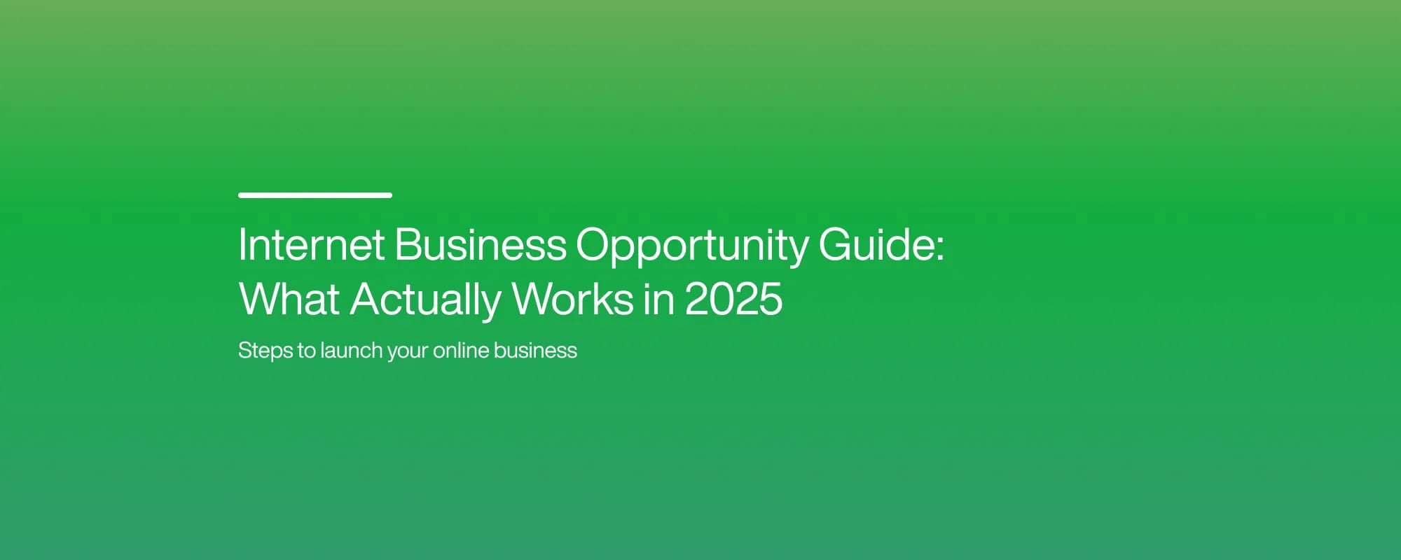 Internet Business Opportunity Guide: What Actually Works in 2025