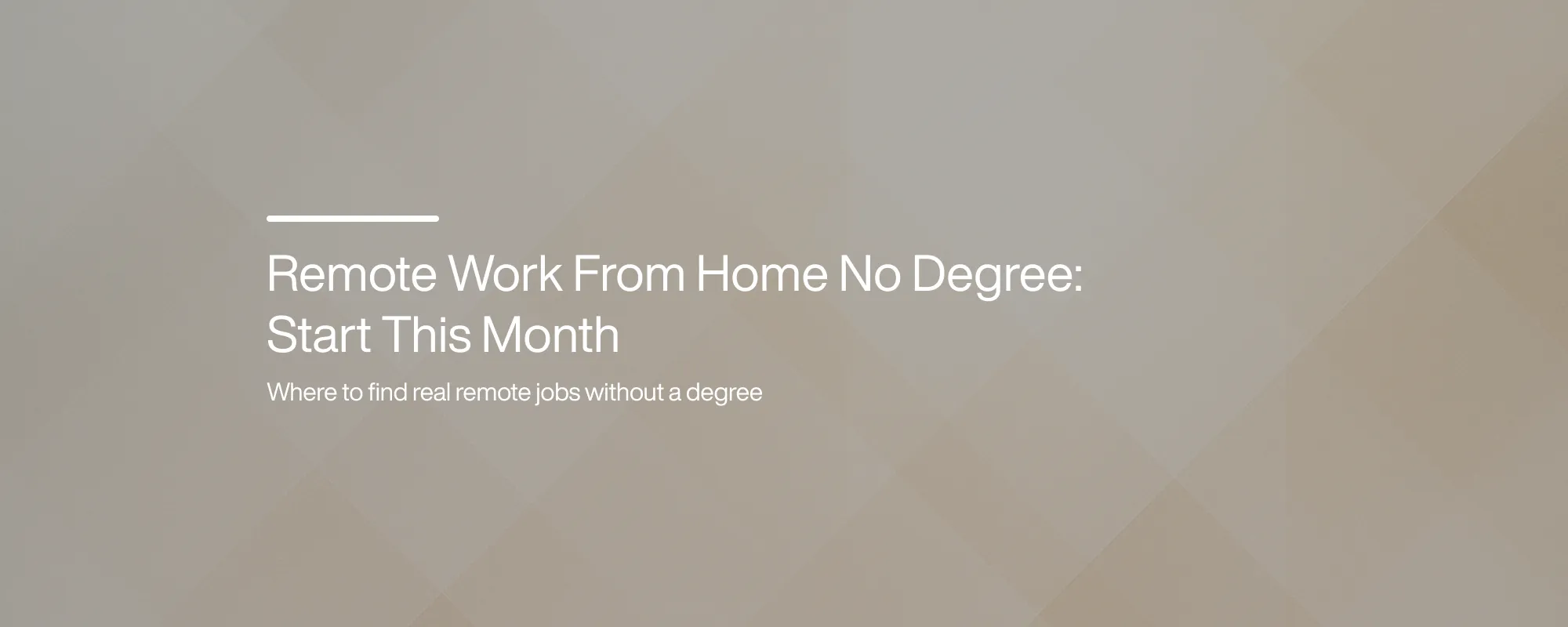 Remote Work From Home No Degree: Start This Month