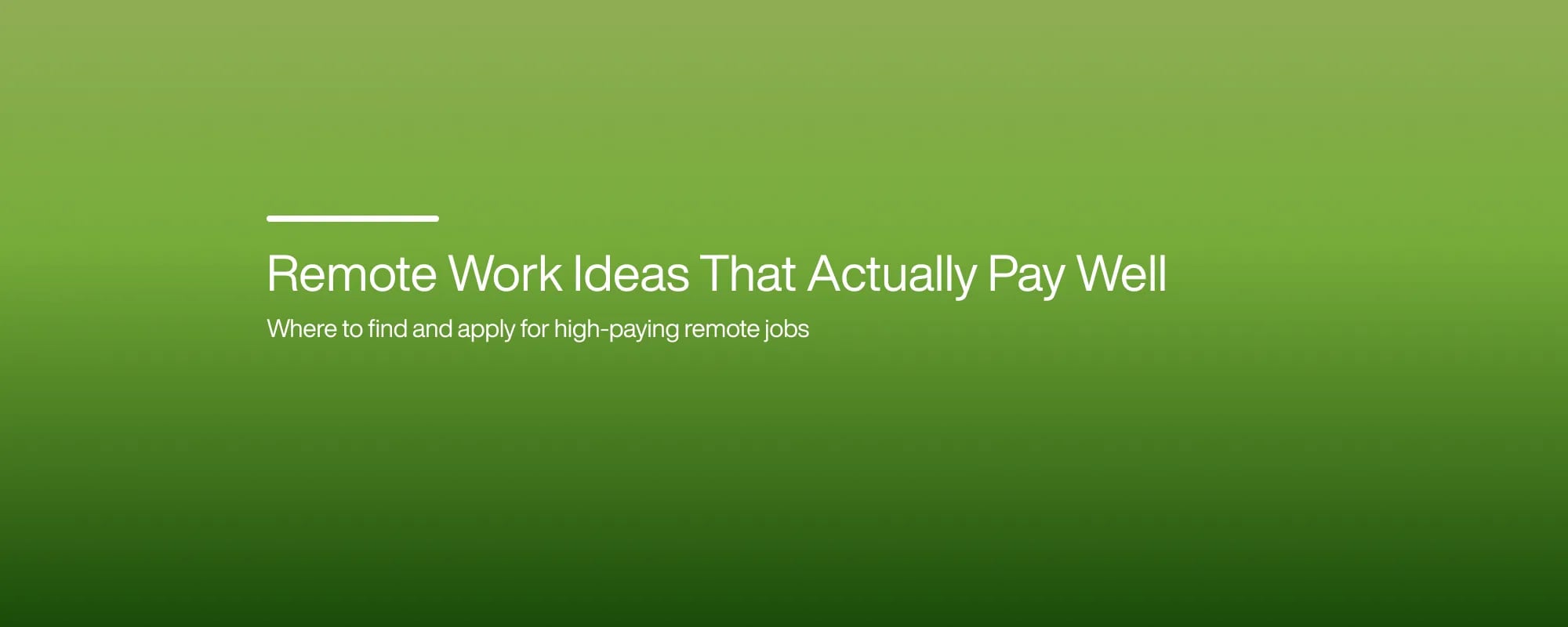 Remote Work Ideas That Actually Pay Well