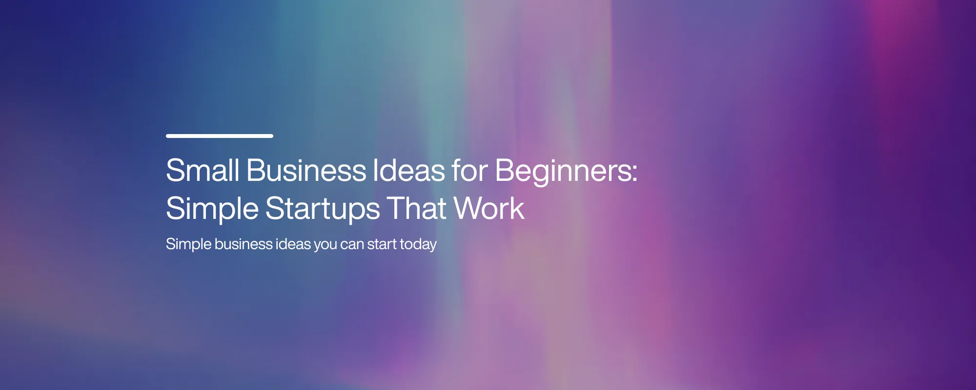 Small Business Ideas for Beginners: Simple Startups That Work